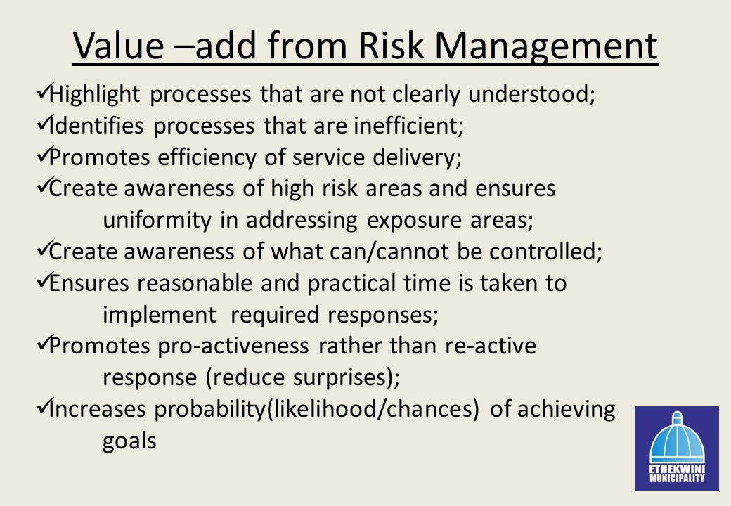 Five areas of risk management